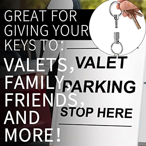 FEGVE Titanium Quick Release Swivel Keychain, Pull Apart Detachable Keychain Heavy Duty Car Key Holder with Key Rings - Image 3
