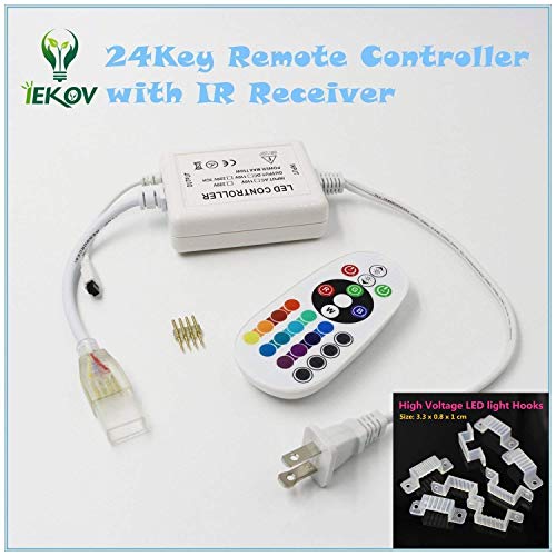 Image of RGB LED Strip Light, AC 110-120V Flexible /Waterproof /Multi Colors /Multi-Modes Function /Dimmable SMD5050 LED Rope Light with Remote for Home /Office /Building Decoration (65.6ft /20m)