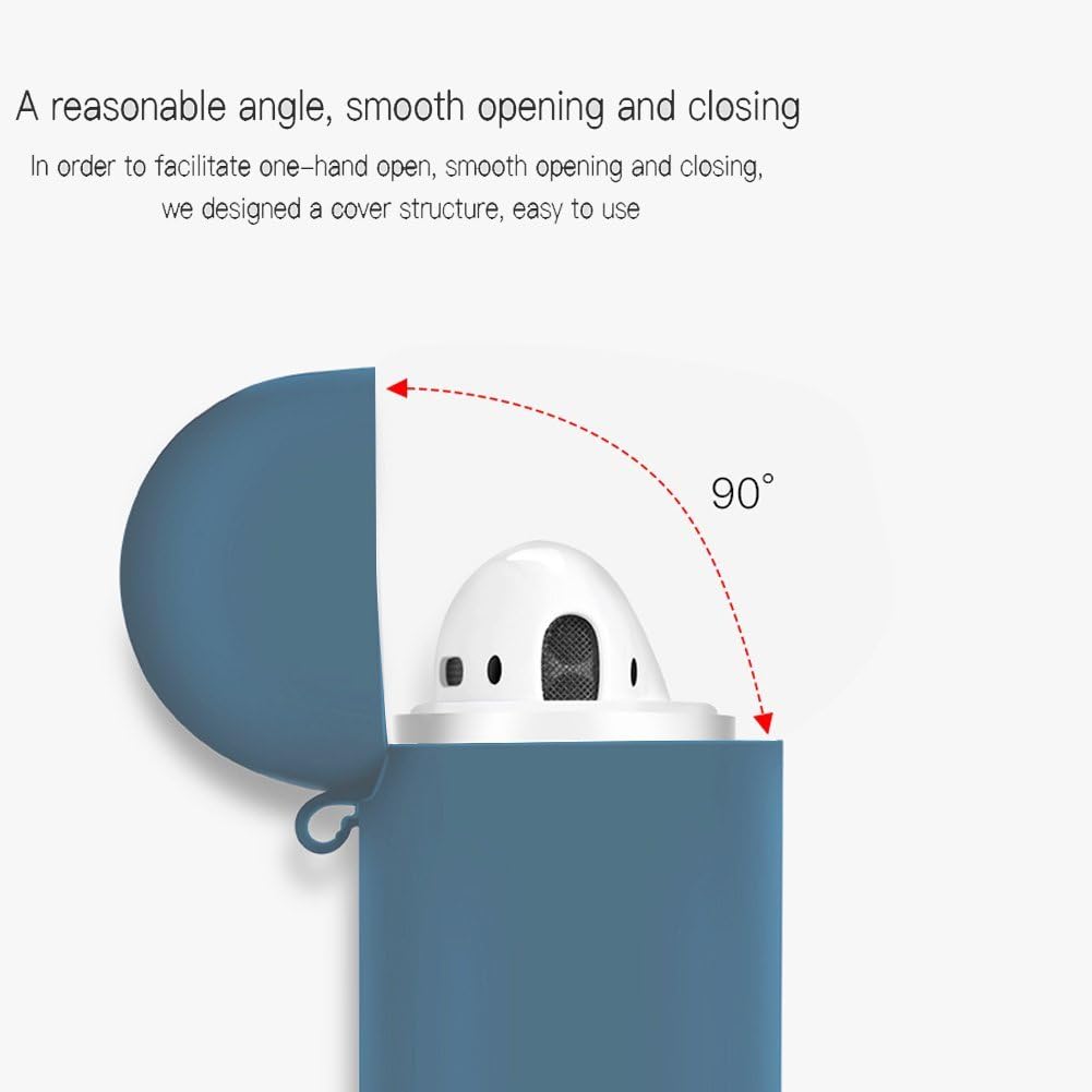 HMJ Band Shock Proof Protective Silicone Case Cover Waterproof Shock Resistant Case with Keychain Compatible with Ap-ple Air-Pods