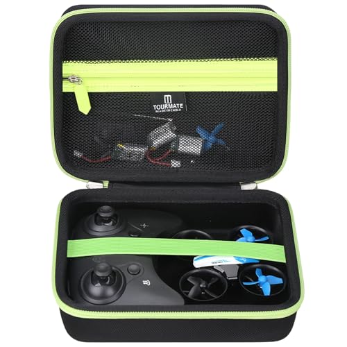 Tourmate Hard Storage Case for Holy Stone HS210 Mini Drone,Travel case for Kids and Beginners RC Nano Quadcopter Indoor Small Helicopter Plane（case only） (Black & Green)