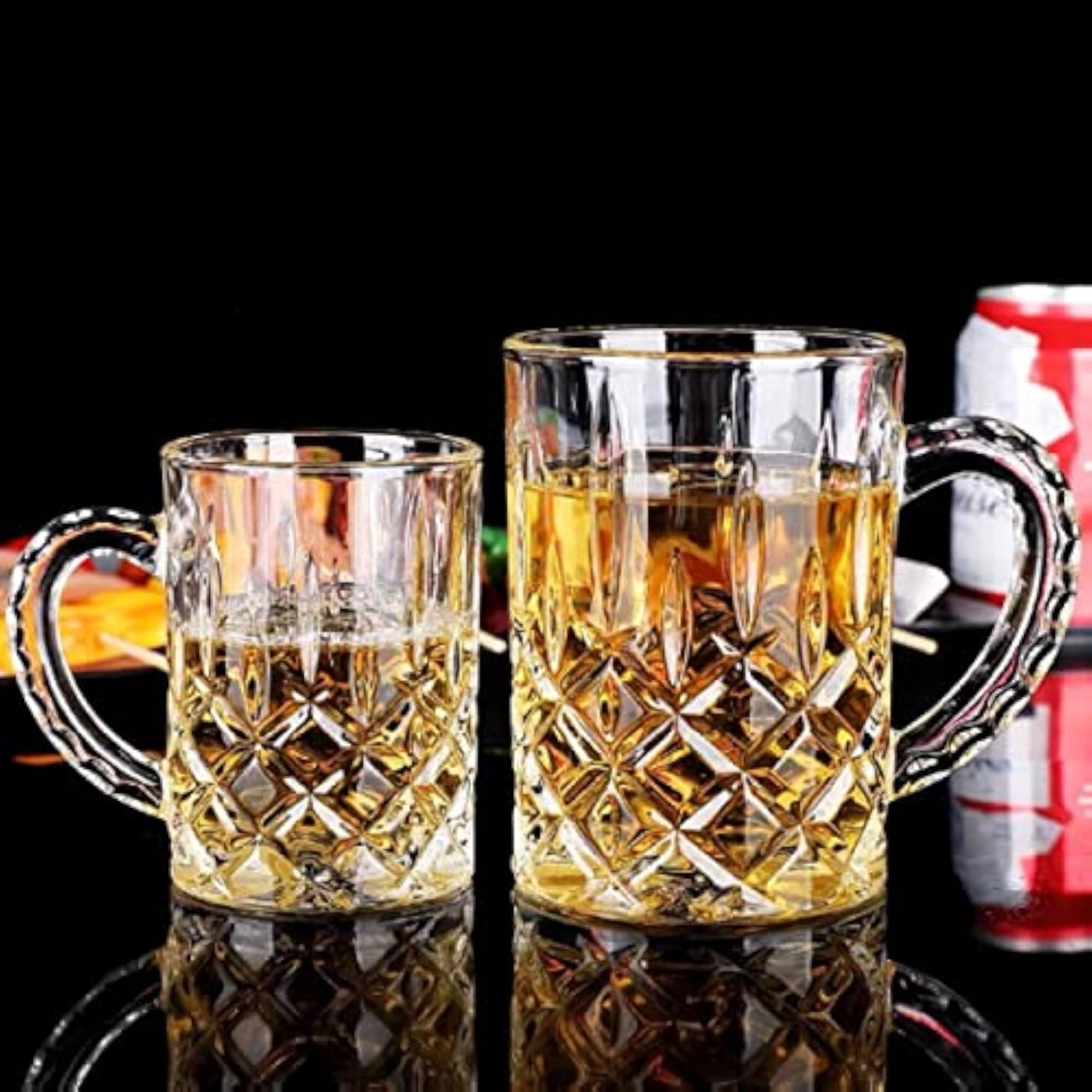 Luxury Crystal Beer Glass Mug Diamond Cut Star Beer Mug Set