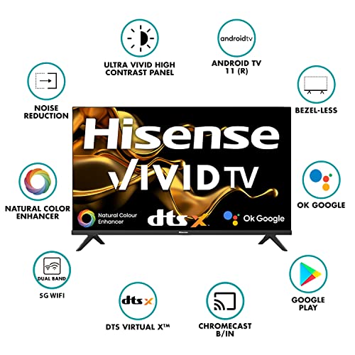 Hisense 80 cm (32 inches) Android 11 Series HD Ready Smart Certified Android LED TV 32A4G (Black) - Image 3