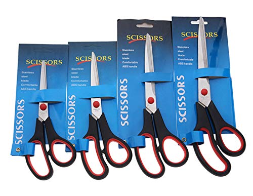 Premium Scissors,4 Pack Soft Comfort-Grip Handles Sharp Titanium Blades,Stainless Scissors for Office Sewing Office Art Craft Fabric Supplies