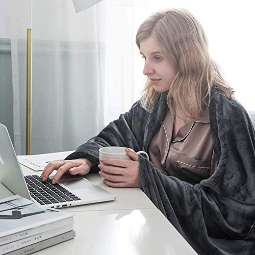 MOONLIGHT20015 Fleece Throw Blanket for Sofa Grey 4ft x 5ft - Soft Cosy Fluffy Blankets for Bed/Couch, Warm Single Versatile Throws for Adults, Dark Gray, 130x150 cm - Cosy Home Interiors MOONLIGHT20015 Fleece Throw Blanket for Sofa Grey 4ft x 5ft - Soft Cosy Fluffy Blankets for Bed/Couch, Warm Single Versatile Throws for Adults, Dark Gray, 130x150 cm - Image 5