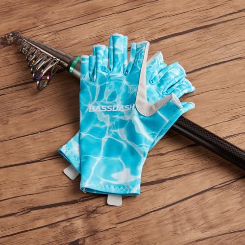 Image of Bassdash ALTIMATE UPF 50+ Women's Fishing Gloves UV Sun Protection Fingerless Gloves for Kayaking Paddling Hiking Cycling Driving Shooting Training