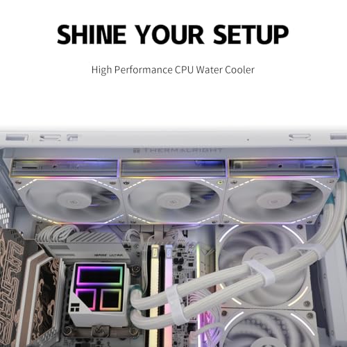 Image of Thermalrlght Frozen Infinity 360 White CPU Aio Cooler,TL-M12W*3 PWM Fans,Computer CPU Water Cooler,ARGB Infinity Mirror,360 CPU Liquid Cooling:LGA1851 /1700 /1150 /1151 /1200 /2011,PC Water Cooling
