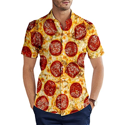 Chemise hawaïenne homme 3D légère et respirante manches courtes coupe été décontractée XL