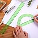Zonon 3 Pcs Plastic Ruler 6 Inch Protractor Drawing Compass Set, Student Geometry Math Transparent Measuring Tools for Home School Classroom Office Supplies(12 Inch,Green)