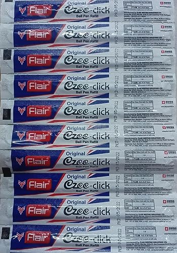 Image of Flair Ezee Click Blue Ball Pen Refill Pack of (50-Blue)