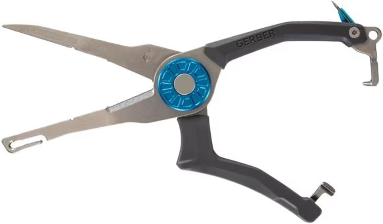 Gerber Gear Hemoplier - Fishing Pliers with Knot Tying Tool, Eyelet Clearing Tool, Micro Serrated Cutter & More - Premium Fishing Gear - Saltwater Fishing Tool