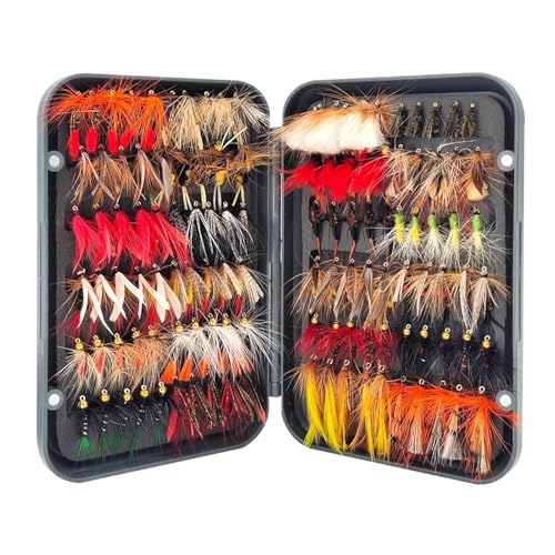 Leurres pêche black-bass : lot de 120 pièces sèches et humides pour lacs
