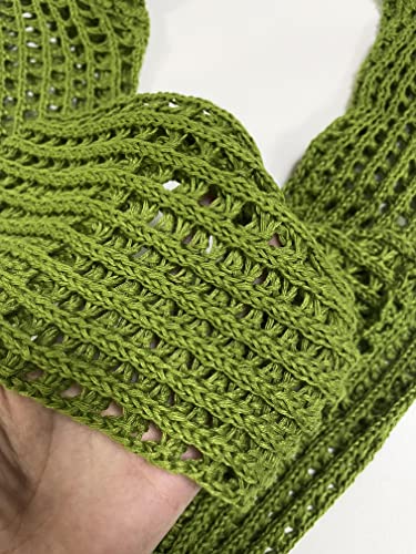 Image of PICPUNMAK Women's Crochet Shrug Sweaters See Through Tops Mesh Cover Up Top Knit Bolero Sweater for Women Y2k Tops Green