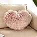 Coppia 2 Cuscini a forma di Cuore Cuscino a peluche decorativo per poltrone divani letto vari colori 40x37 cm (Rosa Antico)