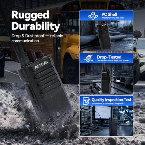 Image of Retevis RT29G Two Way Radios Long Range with Mic, for Construction, 4 Pack