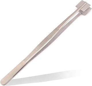 MASHING TWEEZERS GLASS WORK BEAD MASHER TWEEZER 8” LAMPWORKING 3/4 SURFACE S.S. (E 1)