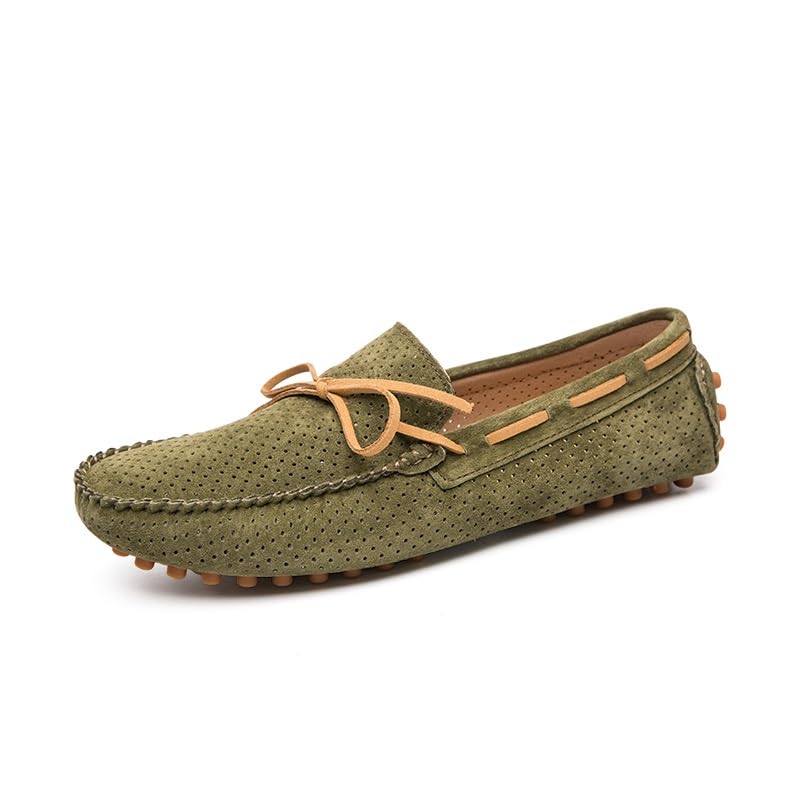 Loafers for Men Perforated Suede Driving Boatshoes Moccasins Shoes Anti-Slip Comfortable Lightweight Classic Slip-on