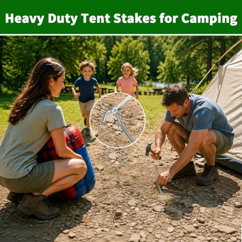 Estacas metálicas para tienda de campaña OK5STAR Heavy Duty, 9 pulgadas, paquete de 25 piezas inoxidable miniatura 3