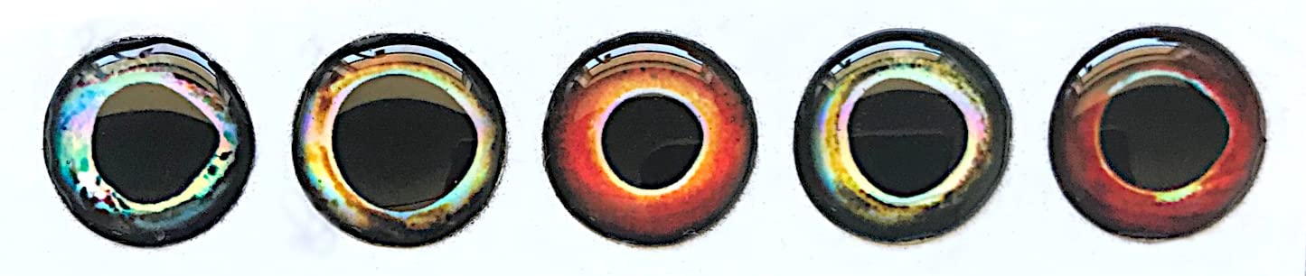 Brule 3-D Holographic Epoxy Fish Eyes (5mm-20mm) 60 Pack, Handpoured, Fishing Fly Tying Lures DIY Crafts