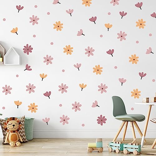Vinilos Decorativos Floral para Pared, 8 Láminas Rosa Boho miniatura 3