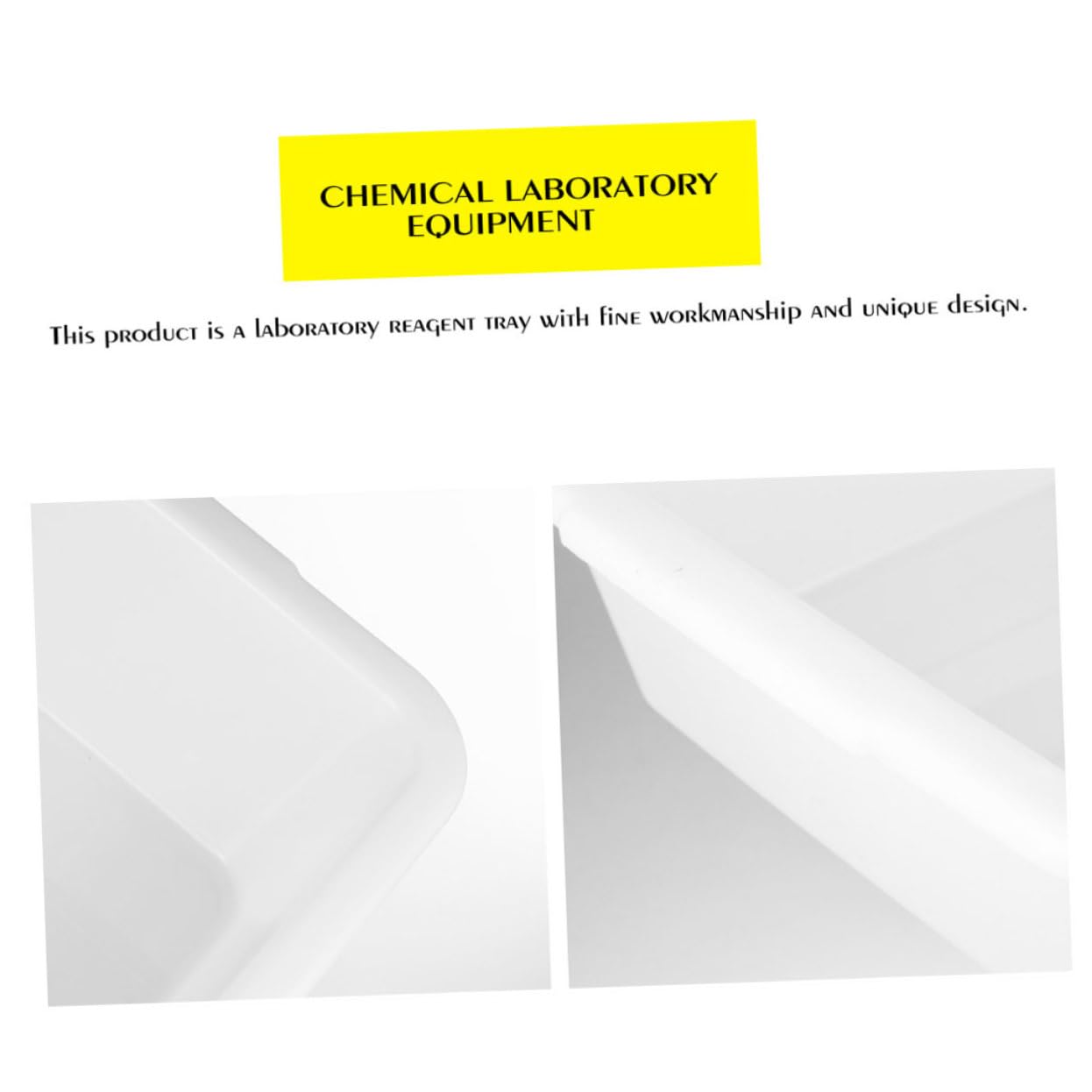 TOPBATHY Set di 3 Vassoi per Reagenti Chimici in Plastica Bianca, Resistenti ad Acidi e Alcali, Superficie Liscia, Design Compatto per Attrezzature da Laboratorio