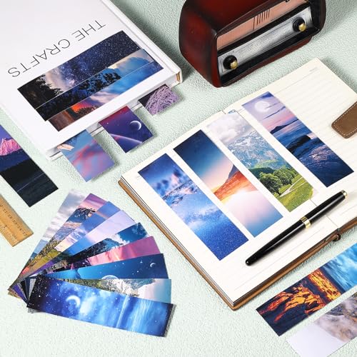 200 PCS Landscape Bulk Bookmarks for Kids 50 Designs Book Marks for Students Double Sided Cute Book Mark Themed Book Marks Set Set for Book Lovers Children Students Classroom Gift for Teacher