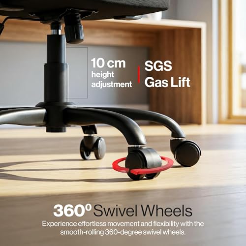Image of DROGO Aerofly Premium Ergonomic Office Chair for Work from Home, 2D Headrest, High Back Computer Chair with Mesh, Flip-up Armrest, Recline,Adjustable Lumbar Support, Mesh Chair for Office (Black)
