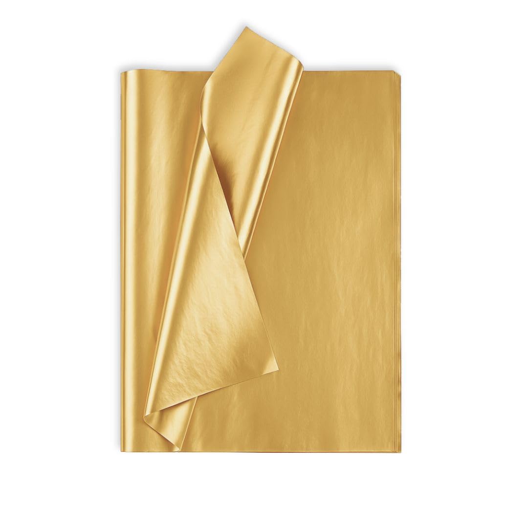 Artmaxx Tissue Paper Gold 50x70cm, 30 Sheets, Quality Tissue Paper for Crafting, Gift Wrapping, DIY Projects, Ideal for Party Decorations, Art and Paper Crafts