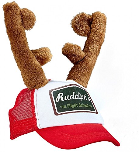 shoperama Rudolph Kappe mit Rentier Geweih Hut Cap Weihnachts-Mütze Hirsch...