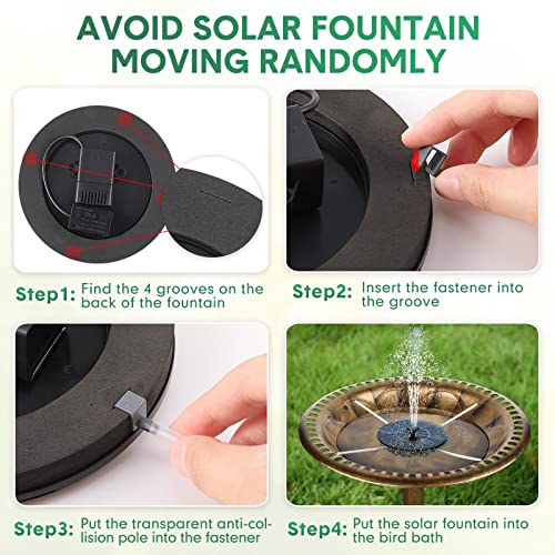 Enhon Bird Bath With Solar Fountain, Outdoor Garden Bird Bath Bowl And Solar Powered Water Fountain Pump Combo Set, Apply To Gardens, Patio, Yard, Deck #TOP3
