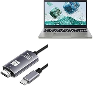 BoxWave Cable Compatible with Acer Aspire Vero (AV15-52) - SmartDisplay Cable - USB Type-C to HDMI (6 ft), USB C/HDMI Cable for Acer Aspire Vero (AV15-52) - Jet Black