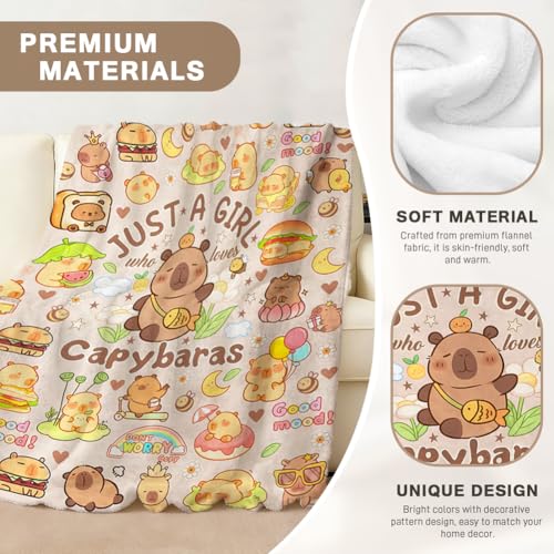 Capybara Decke Tagesdecken Flanell Freizeitdecke Weiche Wolldecke Leicht Bequem Warm Und Hautfreundlich Party Dekoration Plüschdecke Ideal Für Reisen Und Camping