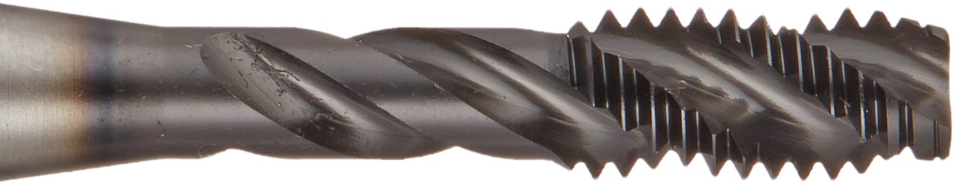 YG-1 BM Series Super HSS Spiral Flute Tap, Hardslick Coated, Round Shank with Square End, Modified Bottoming Chamfer, M8.0-1.25 Thread Size, D5 Tolerance