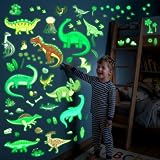 DECOWALL GDS4-8087 Adesivi Murali Dinosauri Fosforescenti Decalcomanie Cameretta Bambini Removibili Decorazione Dino per Ragazzi Aula Arte Camera da Letto Nursery