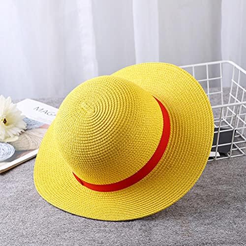 One Piece Luffy Straw Hat for Kids Luffy Straw Hat Luffy Hat with String Pirate Hat Anime Cosplay Costume Hat Sun Hat for Kids