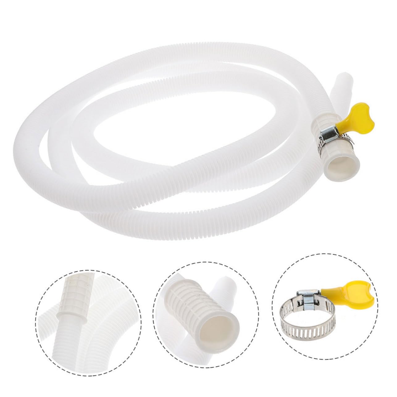 Homoyoyo Tubo Scarico Acqua Condizionatore Bianco in Pe con Fascetta in Acciaio Inossidabile per Installazione Facile e Fissaggio Sicuro Tubi per Unità Esterna Condizionata