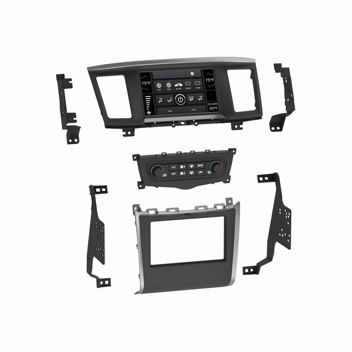Metra 957643 Stereo Installation DDIN Dash Kit for Nissan Pathfinder 2013-2020-Black
