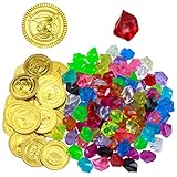 Vielseitig - Geeignet für Geburtstagsfeiern mit Piraten- und Meerjungfrauenmotiven oder als Party für Festtage. Diese Münzen und Edelsteine sind perfekt für Kinder. Sie können sie in Gärten oder Sandgruben vergraben, damit er sie findet.