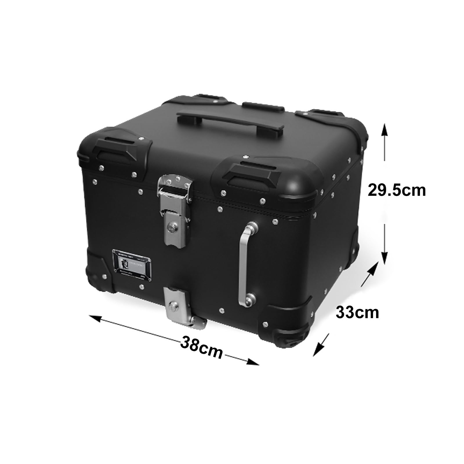 40L/45L Top Case Moto Amortiguadora Aleación De Aluminio Maletero De Motocicleta Con Placa Universal Impermeable Caja Para Moto Con Cerradura De Seguridad Para Casco Equipaje Diseño Cuadrado Robusto(B