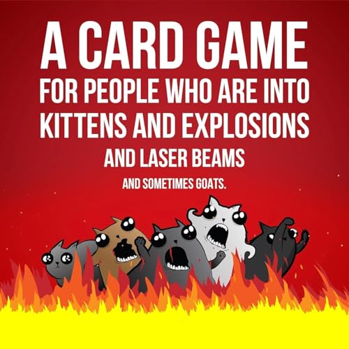 Image of Exploding Kittens aka Billi Boom Boom | Officially Licensed | Original Edition - Hilarious Game for Family Game Night - Funny Card Games for Ages 7 and Up - 56 Cards - 2-5 Players - 15 Minutes of Play
