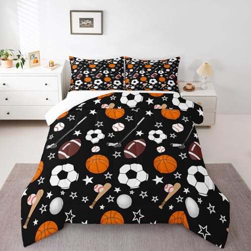 Image of Feelyou Sports Theme Bedding Set 2Pcs for Kids Teens