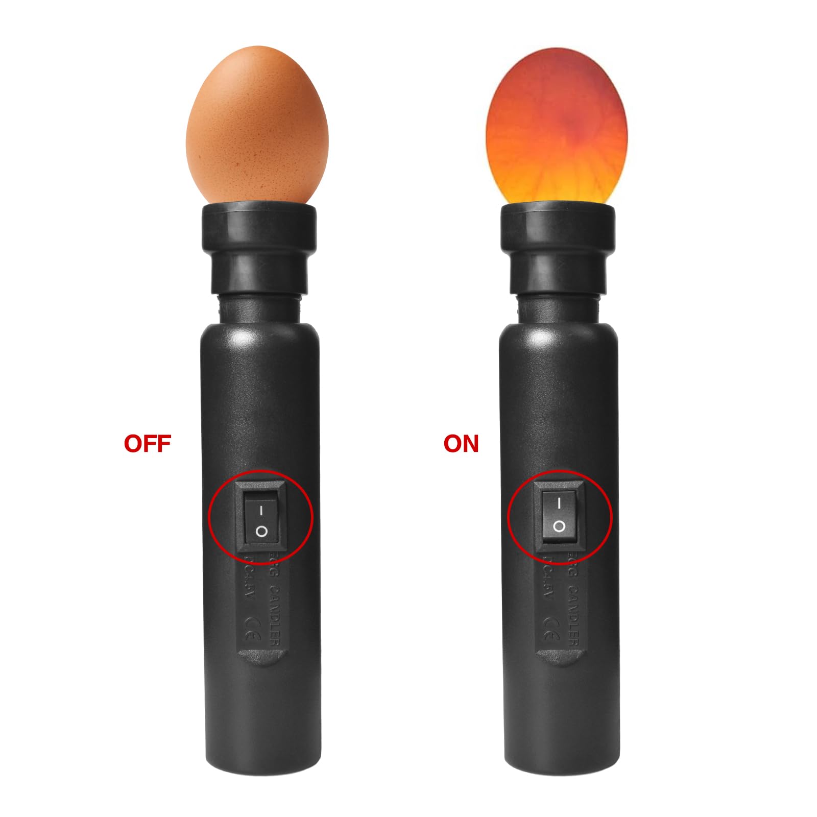 Testeur D'œuf à LED Portable, Mire Oeuf Lampe Mire oeuf Testeur D'oeufs, Egg Candler Candling Lampe pour Vérifier l’Incubation d’Oeuf Caille en Incubateur œuf œufs de Canard œuf D'oie D'Oiseau