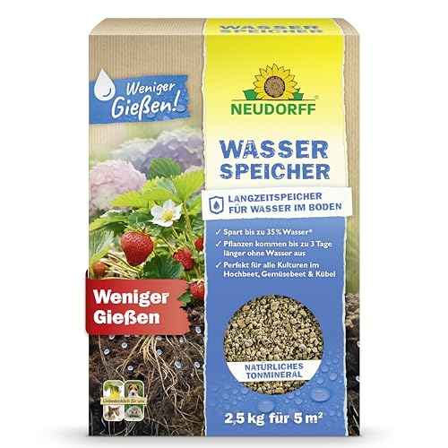 Neudorff Wasserspeicher – Natürlicher Langzeitspeicher spart bis zu 35% mehr Wasser für reiche Ernte und Blüte. Reduziert Trockenstress, 2,5 kg