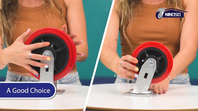 Image of 4 inch x 2 inch Caster Wheels, 1 /2 inch Bore Axle Non-Marking Polyurethane Wheel with Roller Bearing, Set of 4 Heavy Duty Caster Wheel with 2400 lbs Capacity (4 Pack)