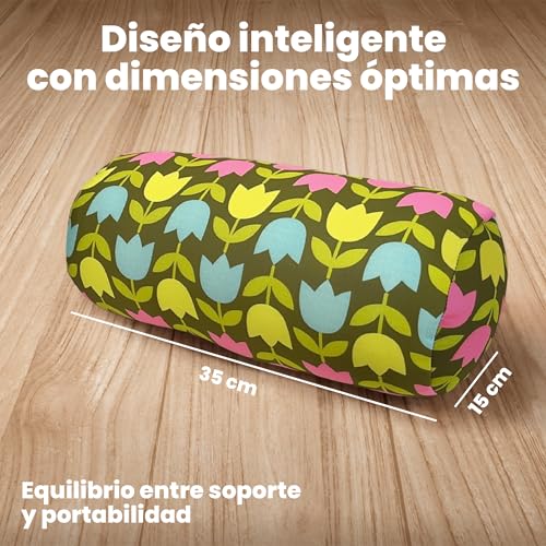Coussin cylindrique cervical tissu lycra lavable pour mal de dos - 4