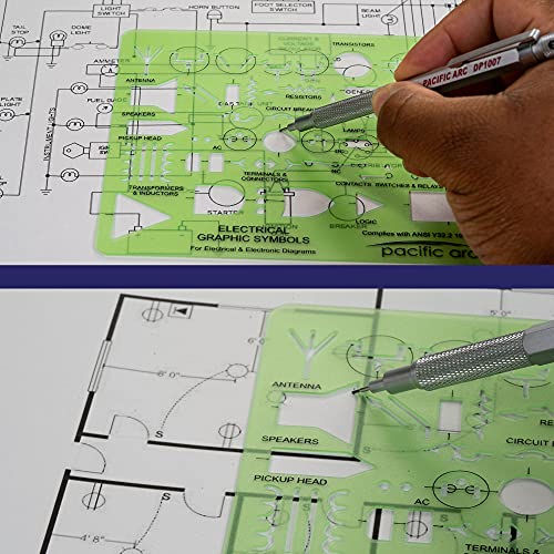 Image of Pacific Arc Template: Electrical Graphic Symbols, 117 Openings 5 inch x 7 inch