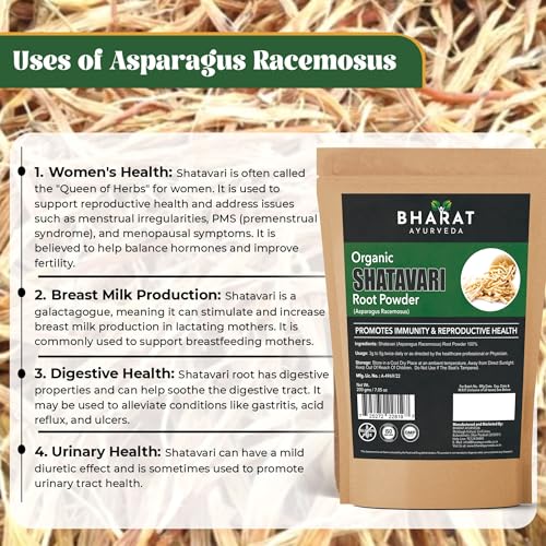 Image of Organic Shatavari Root Powder 200g (Asparagus Racemosus)| Ayurvedic Herbal Supplement for Women's Wellness, Reproductive Health & Fertility| Maintain Hormonal Balance &Boost Immunity | Reduce Stress & Anxiety Support