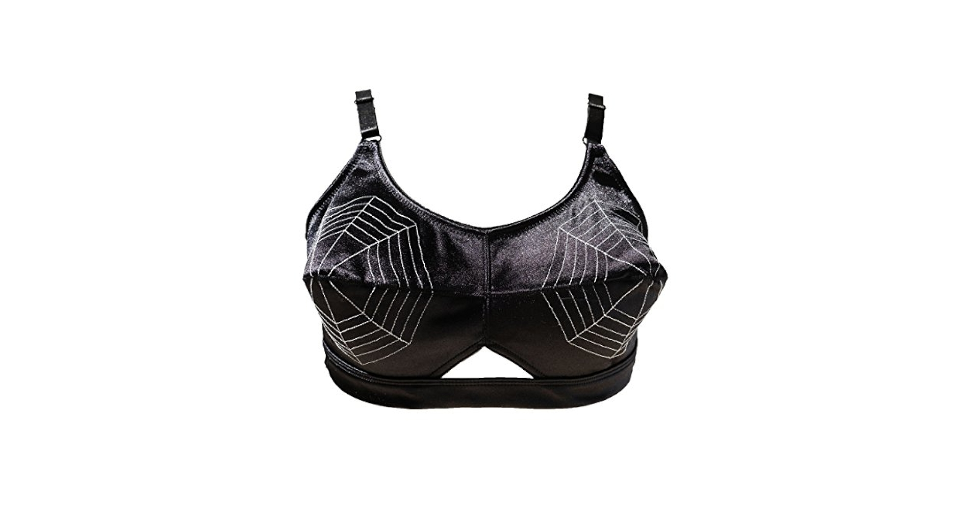 TVRtyle Women's Vintage Black Satin Spider Pattern Sexy