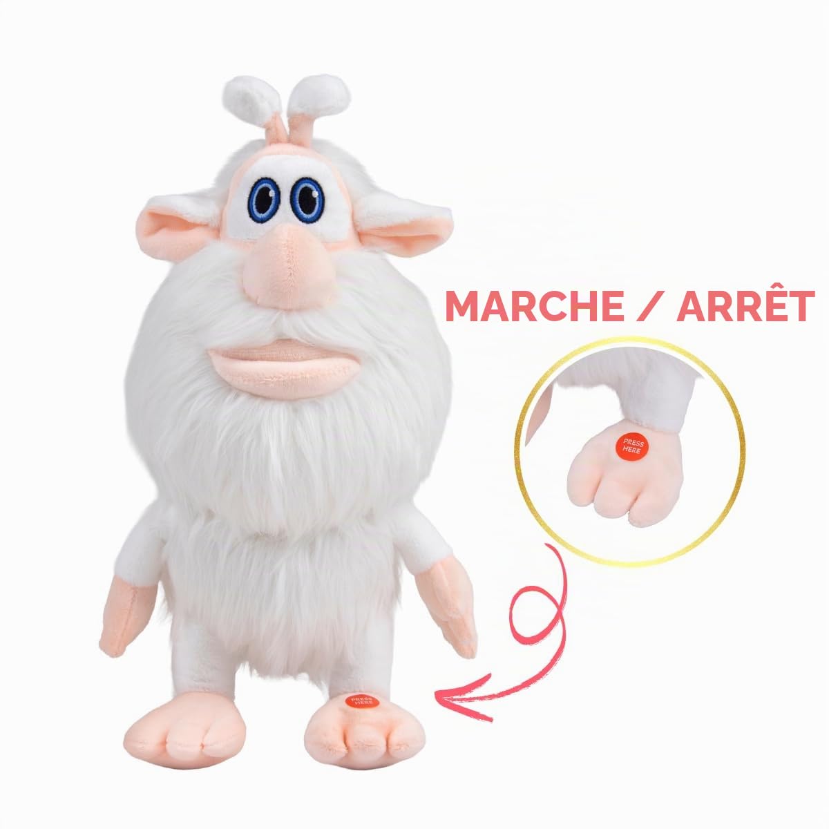 Booba peluche parlant 34 cm jouet interactif officiel