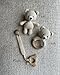 Organic Cotton Handmade Crotchet Bear Rattle, Toy, teether and Pacifier Holder Baby Shower/Birthday Gift Set.