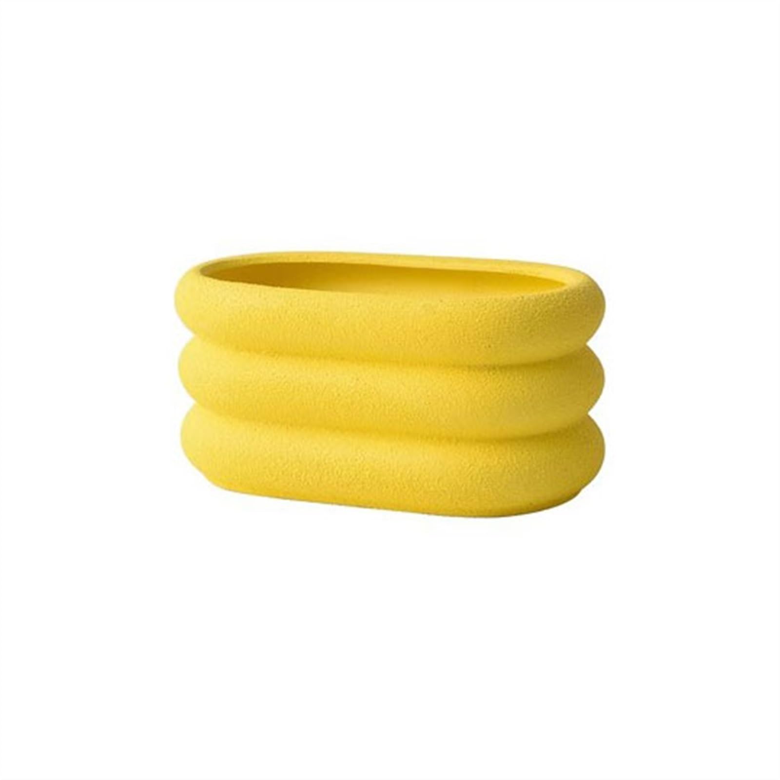 SDA287MZ Simple Orchid Vegetable Planter Ceramic with Tray Succulent Green Office Perforated Large Multifunction(Yellow,Large)